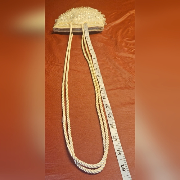 Kate Landry Vtg Party/Cocktail Shiny Beaded Bucket Bag w/Rope Long Straps G.U.C. - Picture 8 of 8